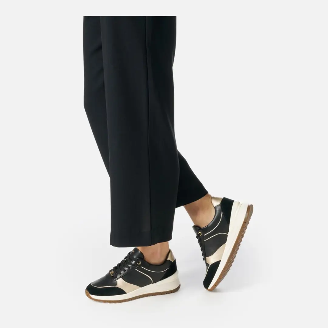 Geox Desya Dames Sneakers - Zwart/Lichtgoud - 36 - afbeelding 6 van 6