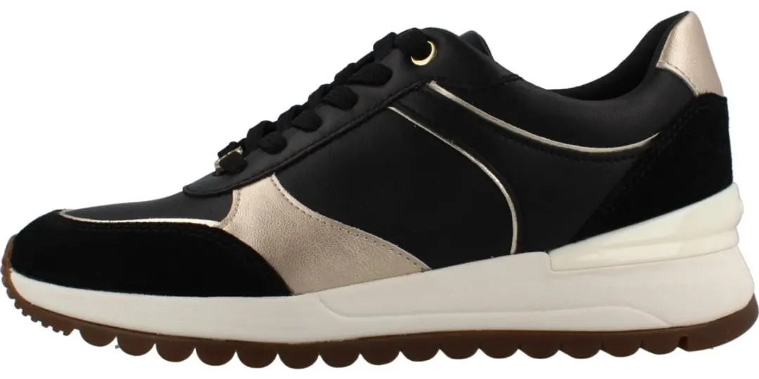 Geox Desya Dames Sneakers - Zwart/Lichtgoud - 36 - afbeelding 2 van 6