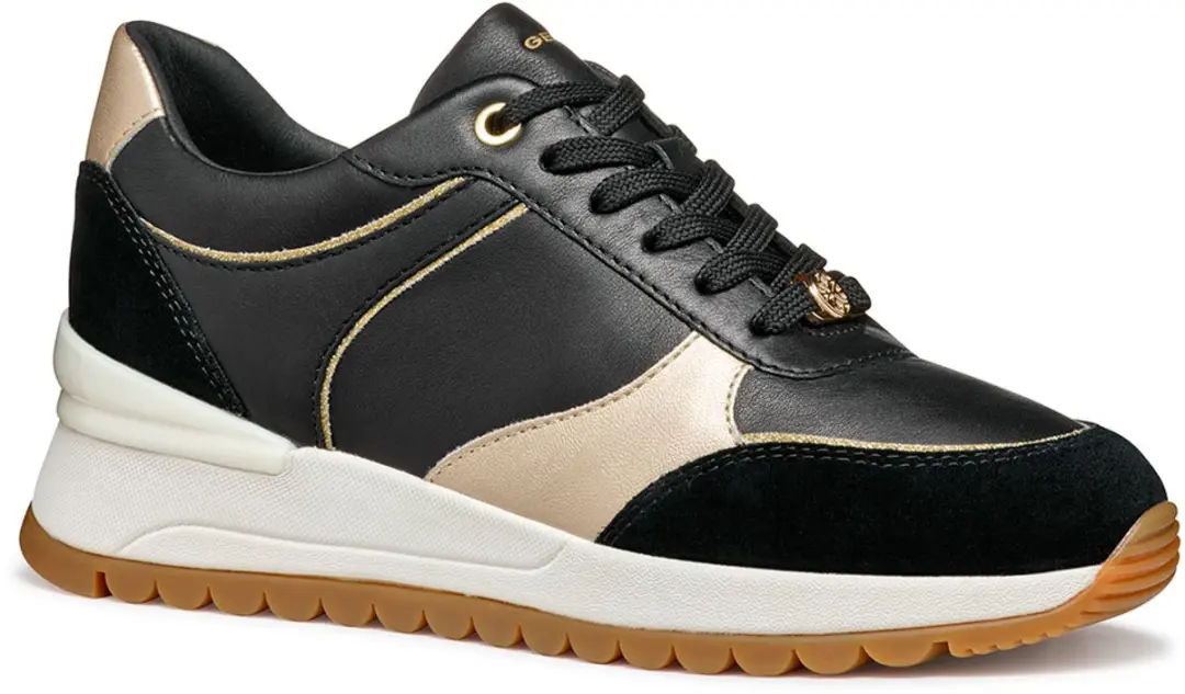 Geox Desya Dames Sneakers - Zwart/Lichtgoud - 36 - afbeelding 3 van 6
