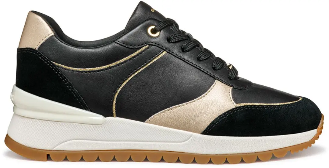 Geox Desya Dames Sneakers - Zwart/Lichtgoud - 36 - afbeelding 5 van 6