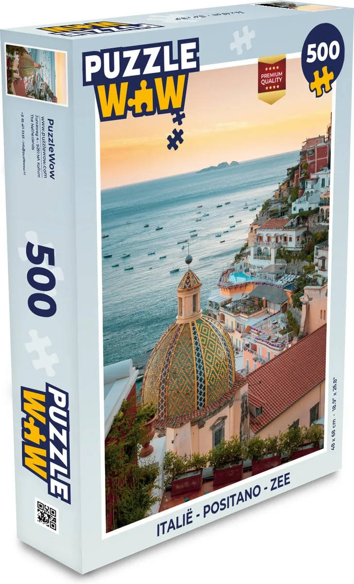 PuzzleWow Italië Positano Legpuzzel 500 Stuks - Multicolor