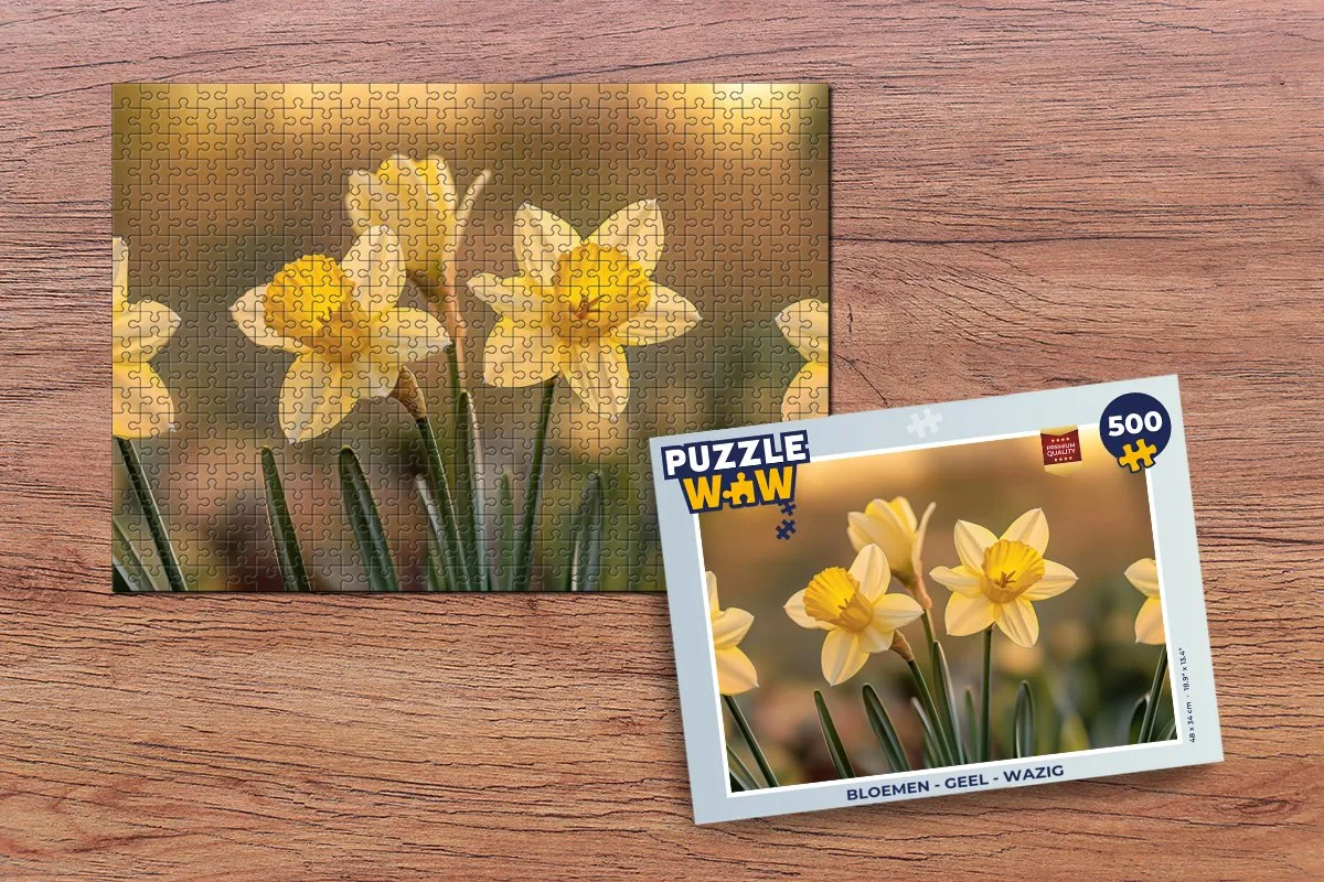 PuzzleWow Bloemen Geel Legpuzzel 500 Stuks