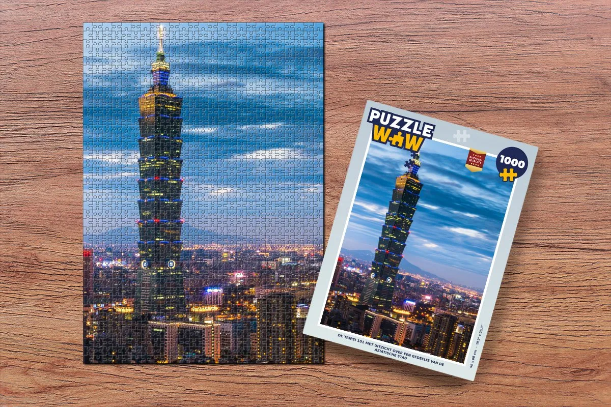 PuzzleWow Taipei 101 Legpuzzel 1000 Stuks - Multicolor
