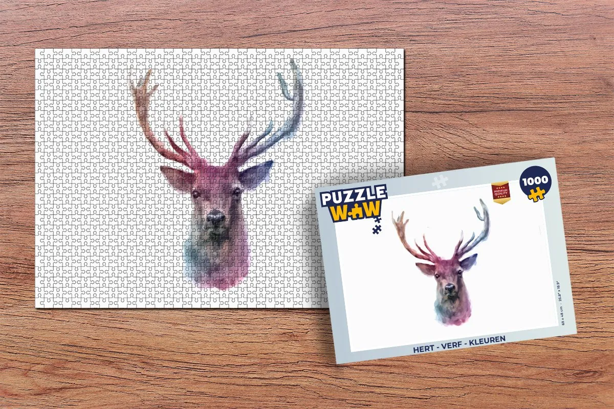 PuzzleWow Hert Legpuzzel 1000 Stuks - Multicolor