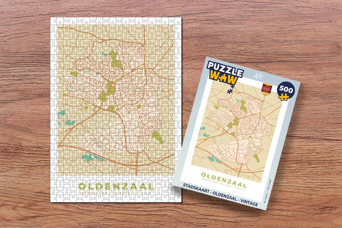 Puzzel Stadskaart - Oldenzaal - Vintage - Legpuzzel - Puzzel 500 stukjes - Plattegrond