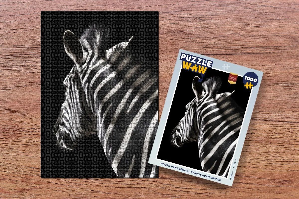 PuzzleWow Zebra Wilde Dieren Legpuzzel 1000 Stuks - Multicolor