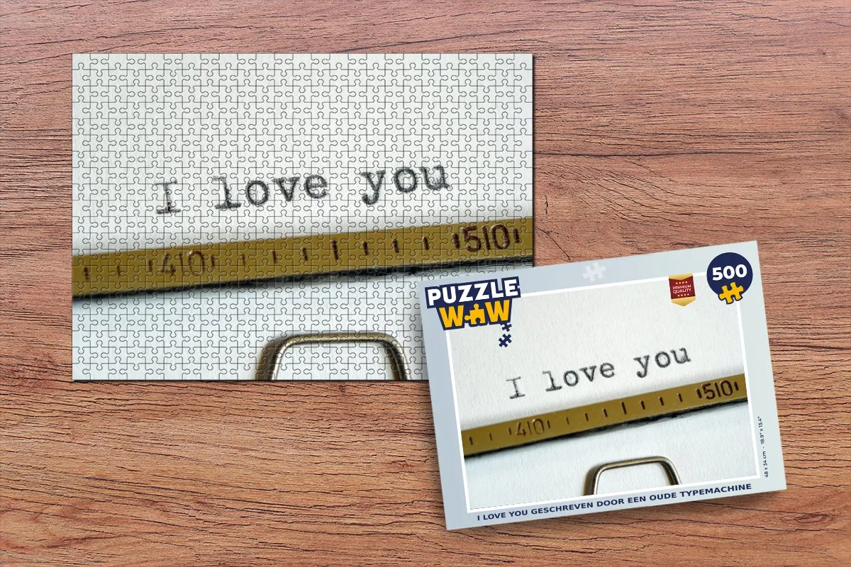 PuzzleWow I Love You Typemachine Legpuzzel 500 Stuks - Multicolor