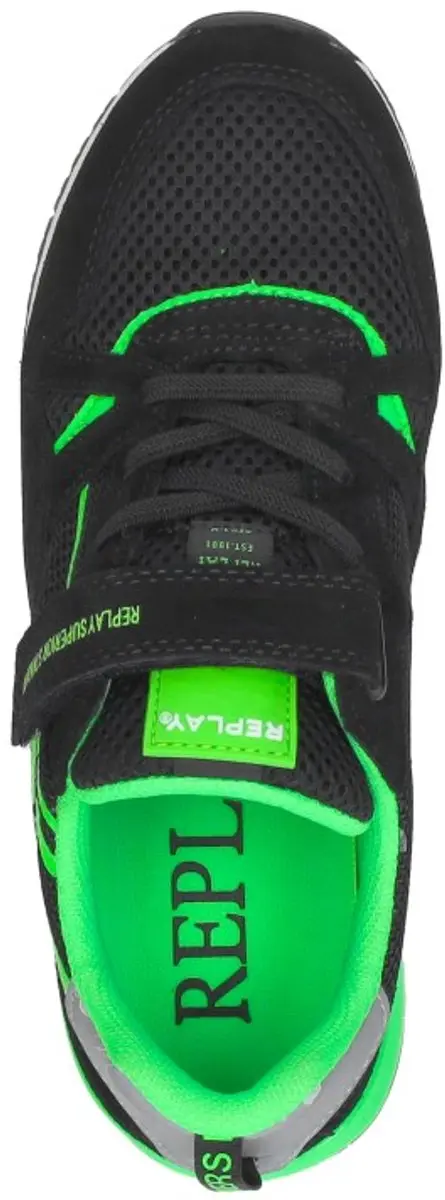 Replay Shoot Jr11 Sneakers Jongens - Leren Sneaker - Zwart - Maat 37 - afbeelding 5 van 6