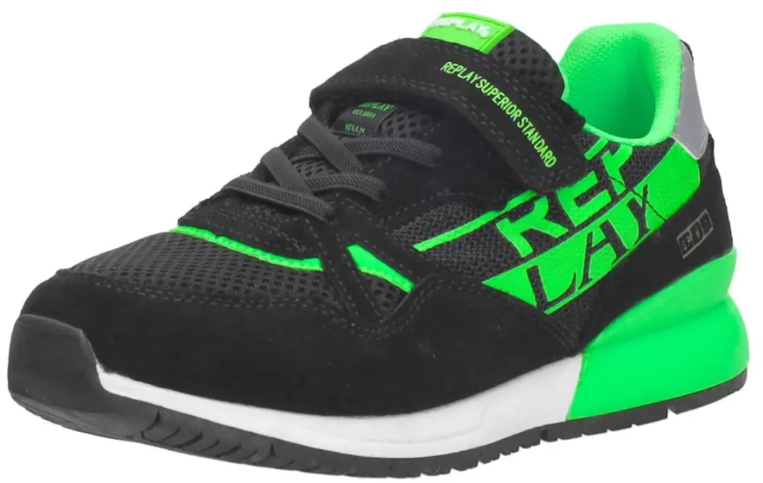 Replay Shoot Jr11 Sneakers Jongens - Leren Sneaker - Zwart - Maat 37 - afbeelding 4 van 6