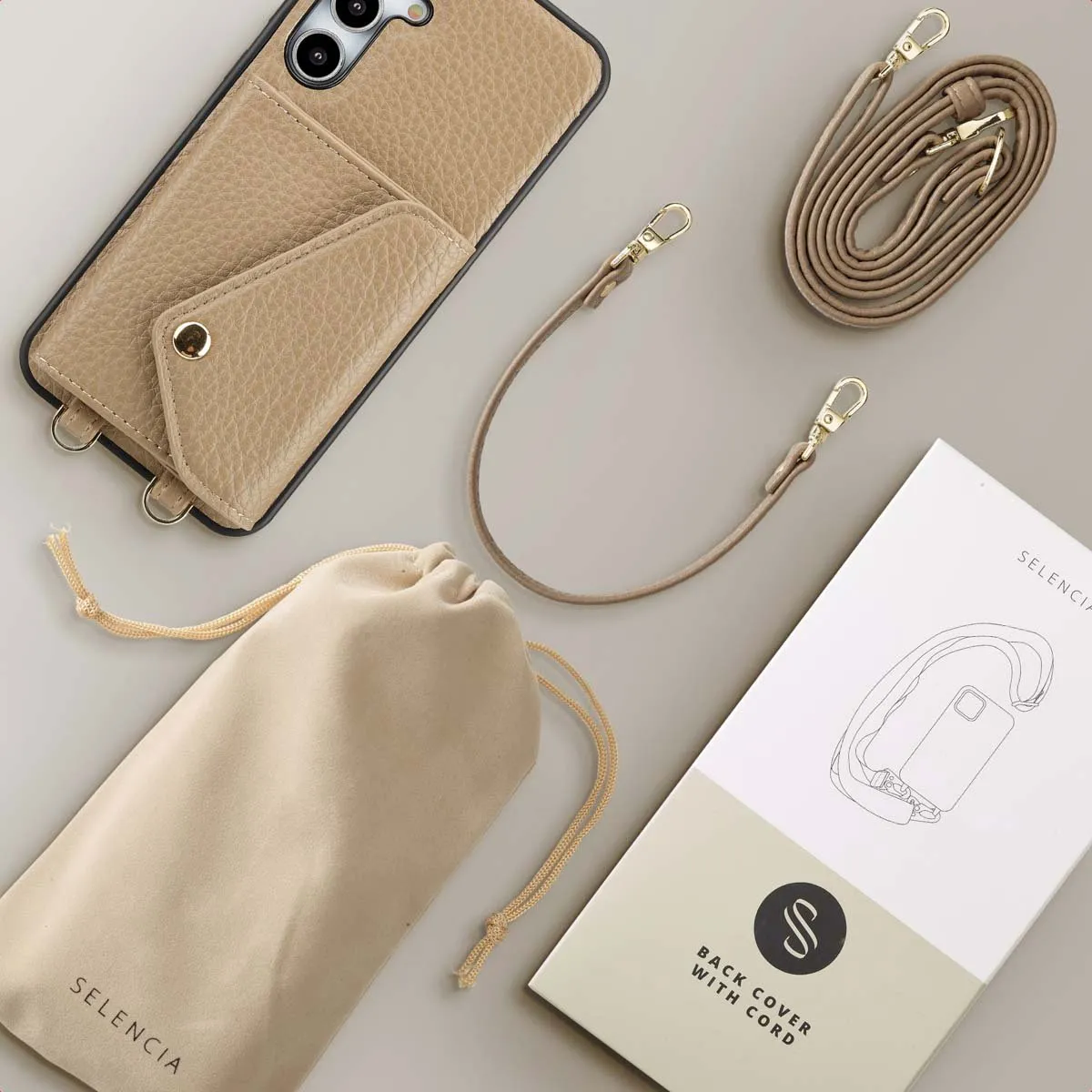 Selencia Sera Koordhoes Samsung Galaxy A35 - Taupe - afbeelding 6 van 6