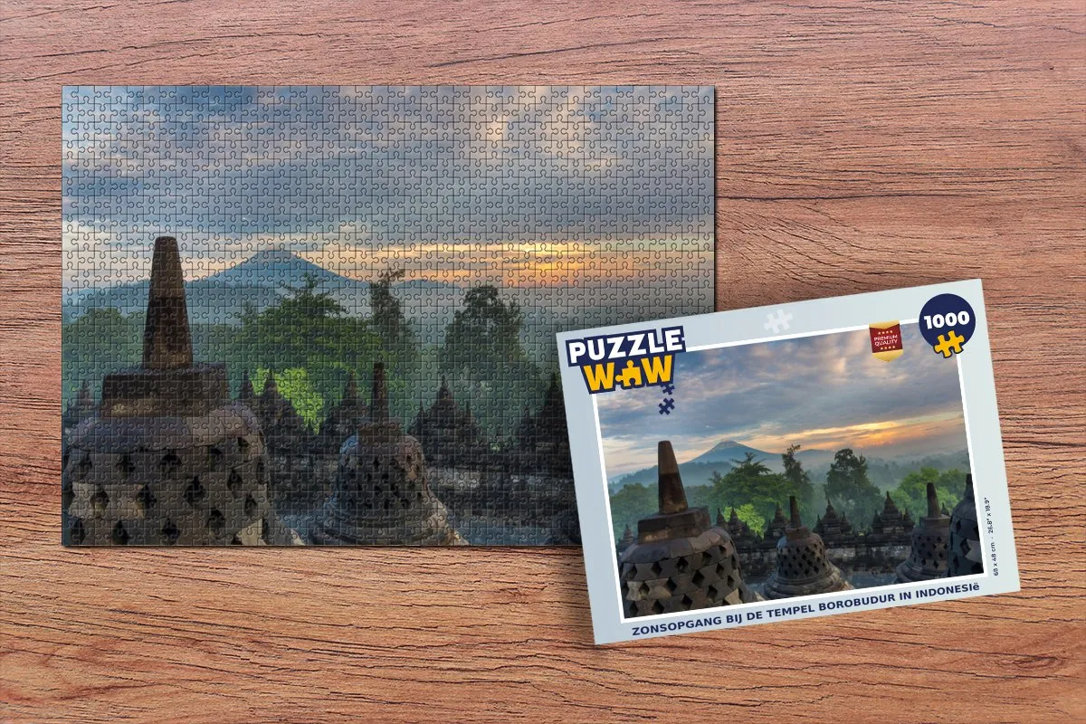 PuzzleWow Legpuzzel Borobudur 1000 Stuks - Multicolor