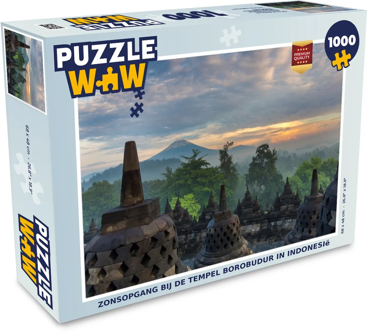 PuzzleWow Legpuzzel Borobudur 1000 Stuks - Multicolor