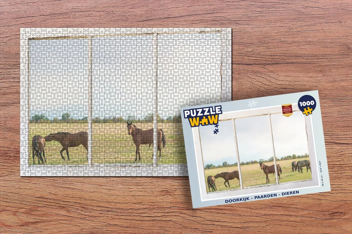 PuzzleWow Paarden Legpuzzel 1000 Stuks - Multicolor