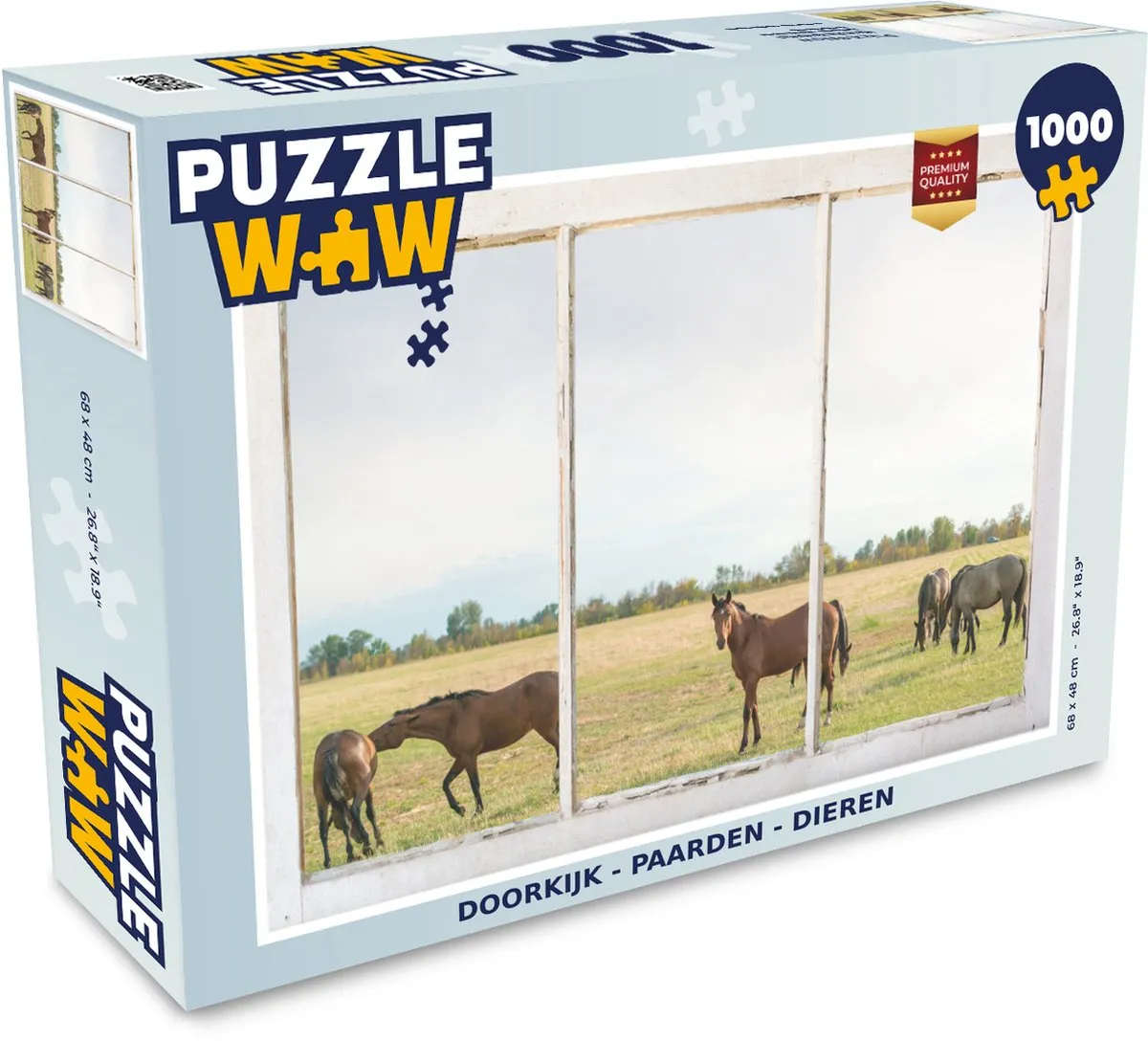 PuzzleWow Paarden Legpuzzel 1000 Stuks - Multicolor