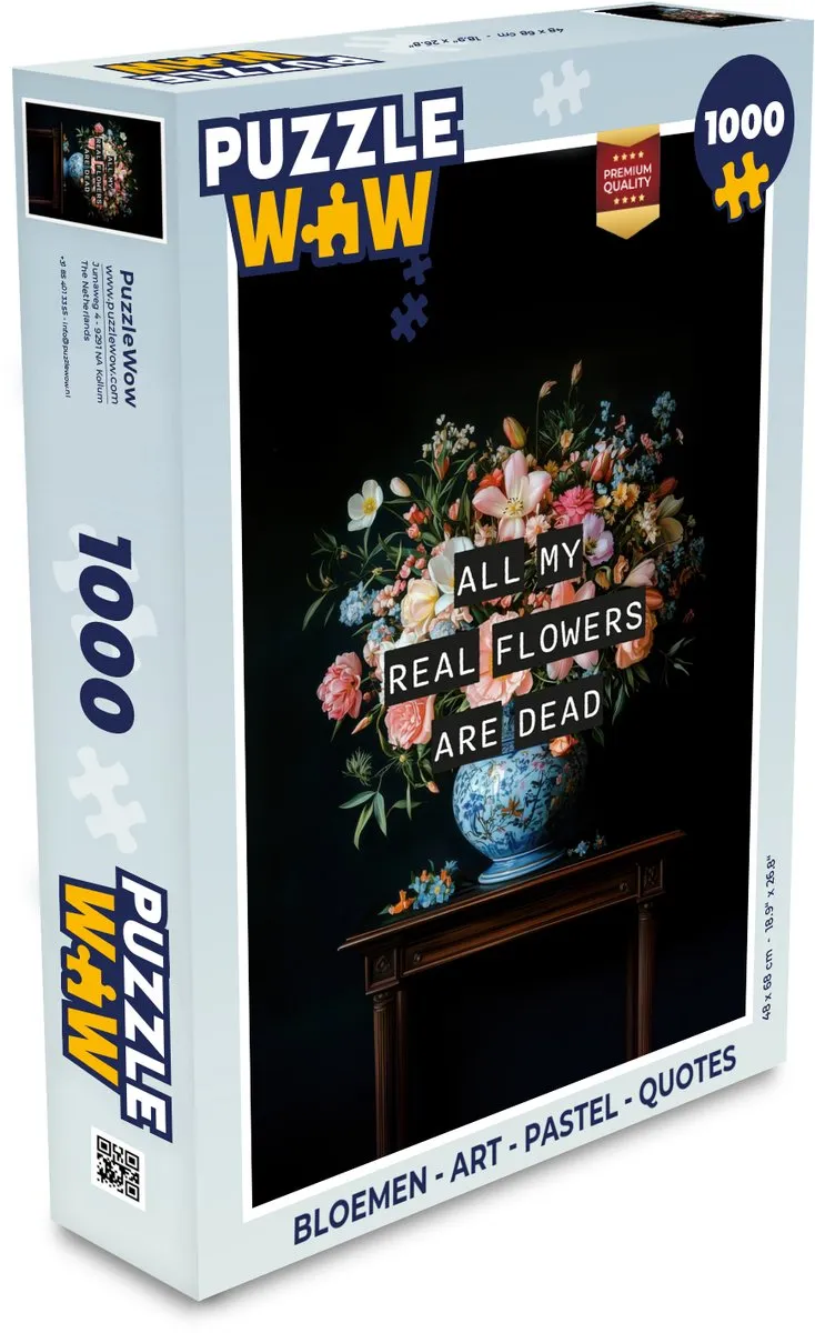 PuzzleWow Bloemen Pastel Quotes Legpuzzel 1000 Stuks