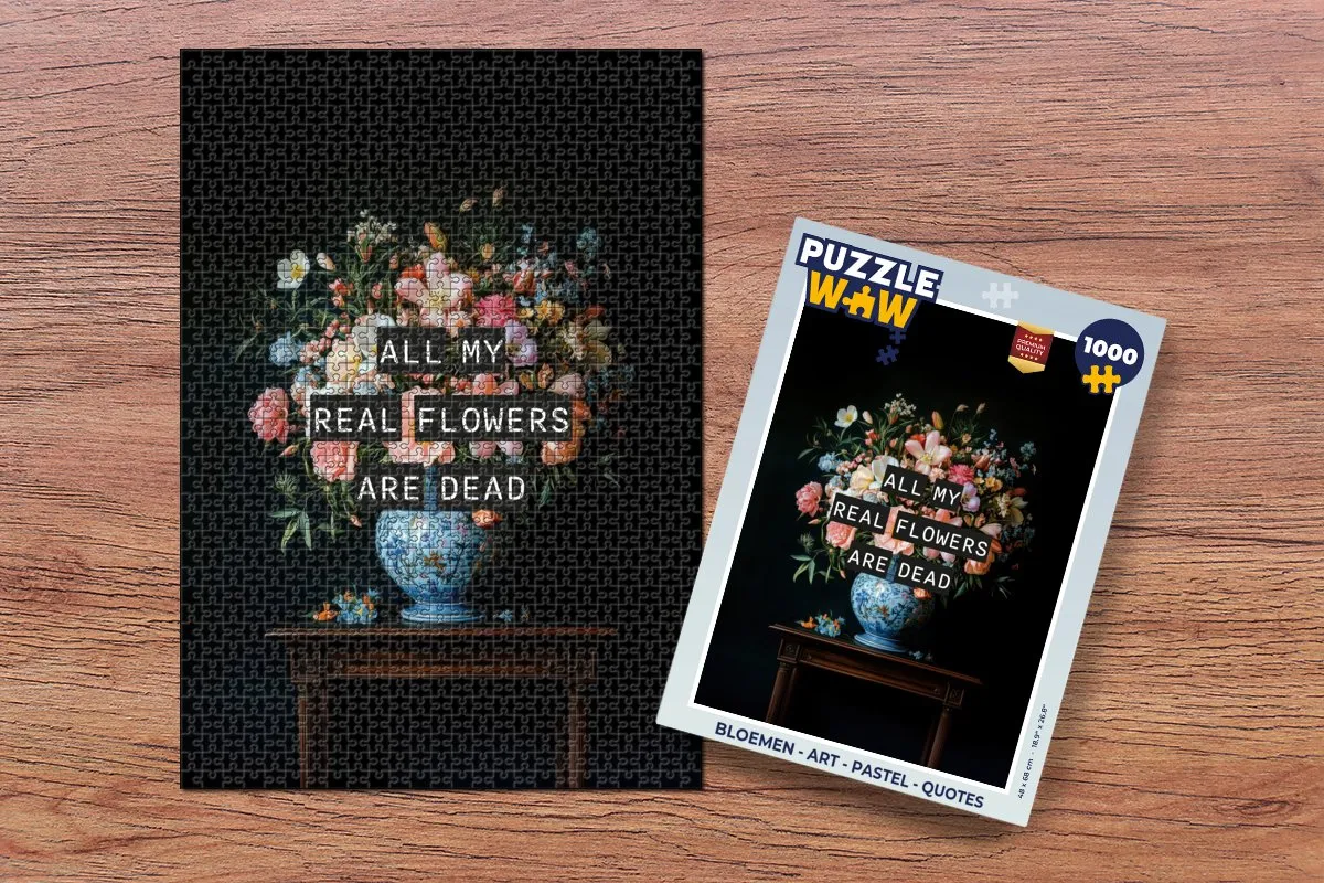 PuzzleWow Bloemen Pastel Quotes Legpuzzel 1000 Stuks