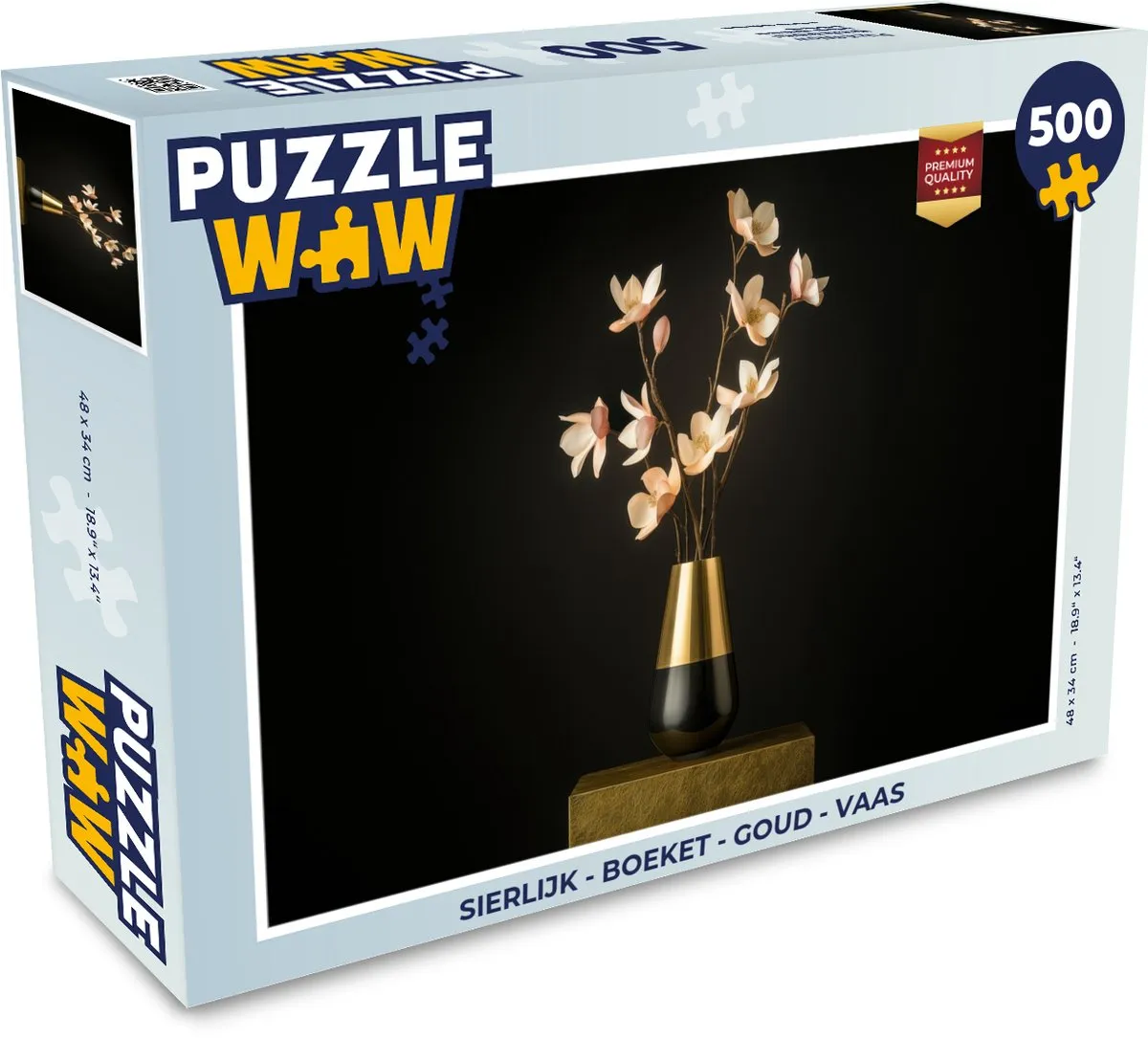 PuzzleWow Boeket Legpuzzel 500 Stuks - Goud