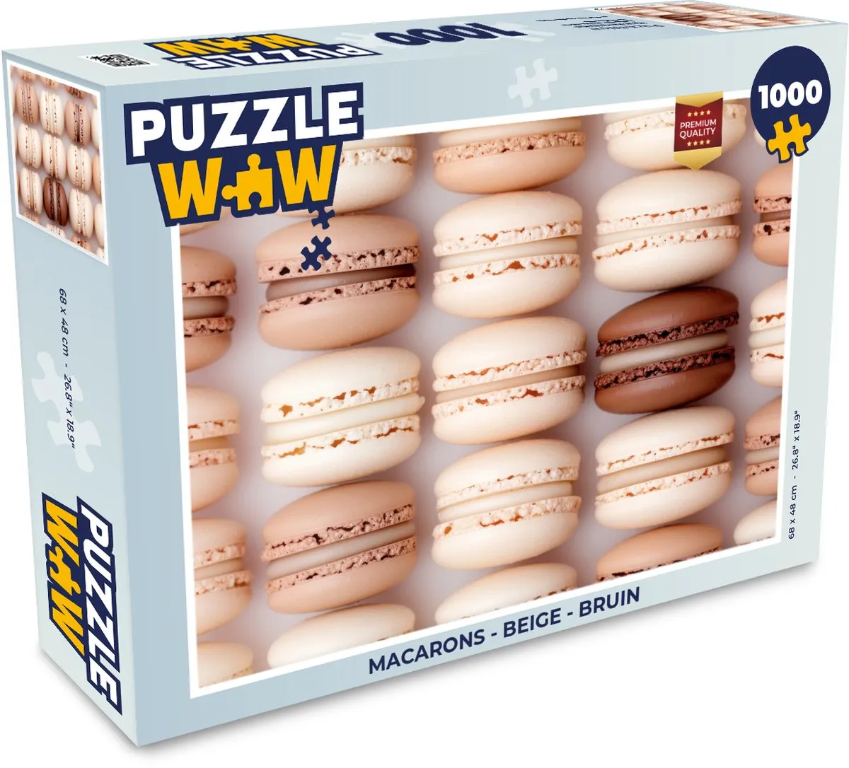 PuzzleWow Macarons Legpuzzel 1000 Stuks - Beige/Bruin