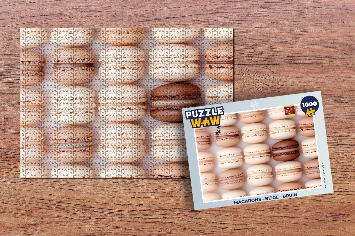 PuzzleWow Macarons Legpuzzel 1000 Stuks - Beige/Bruin