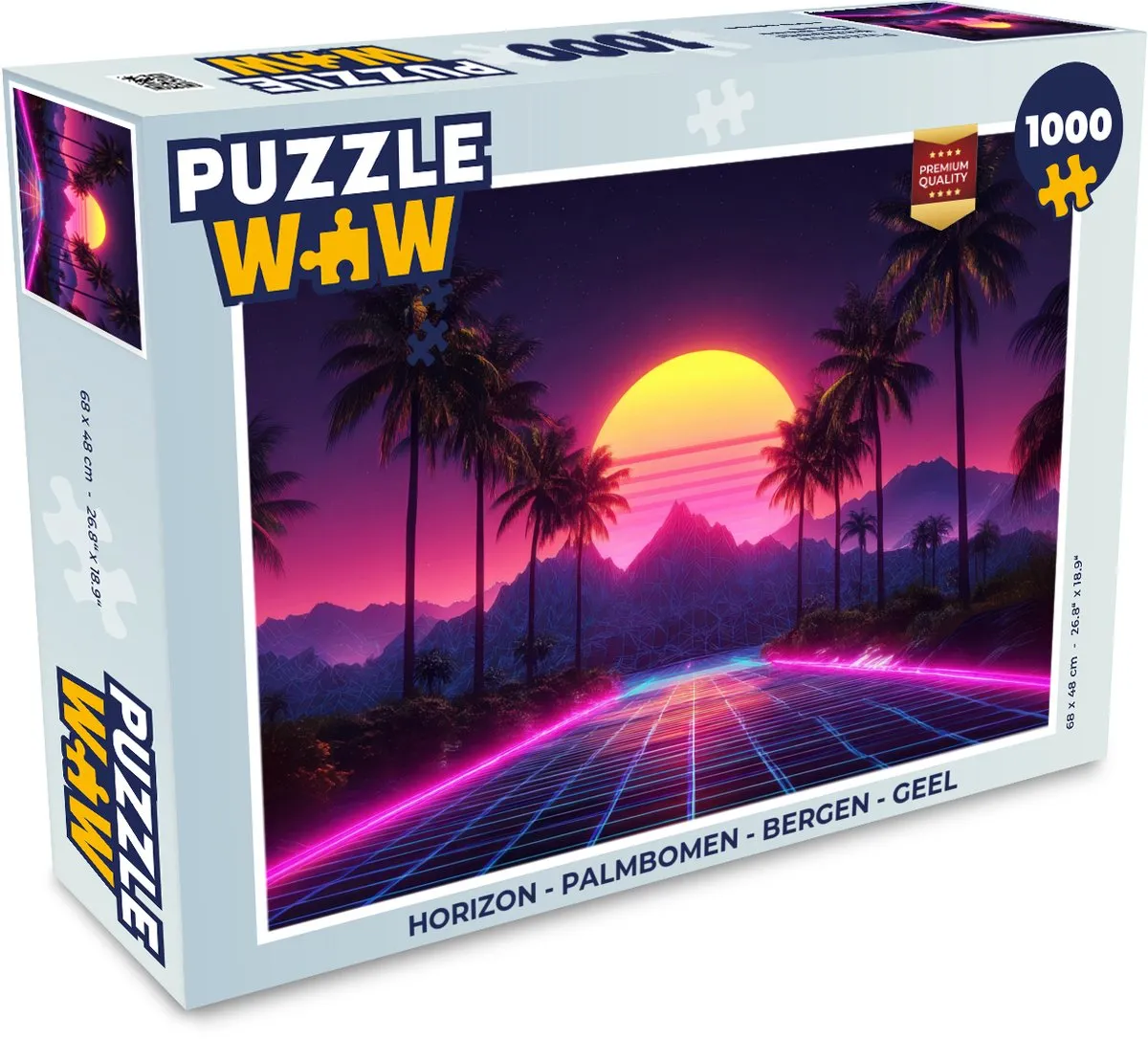 PuzzleWow Horizon Legpuzzel 1000 Stuks - Palmbomen & Bergen