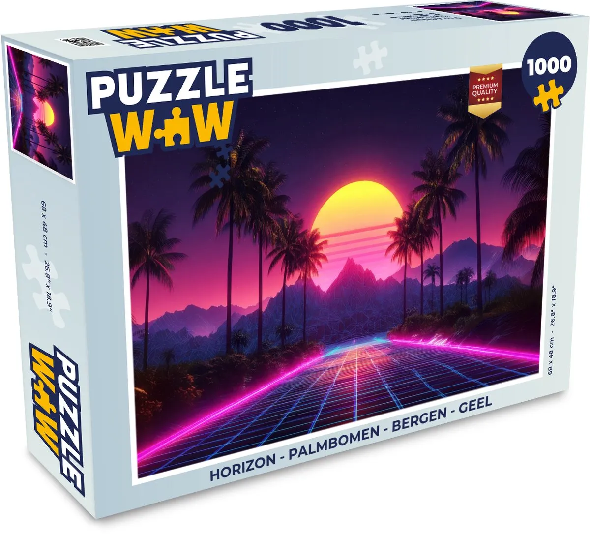 PuzzleWow Horizon Legpuzzel 1000 Stuks - Palmbomen & Bergen