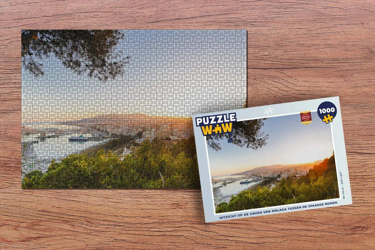 PuzzleWow Legpuzzel Uitzicht Málaga 1000 Stuks
