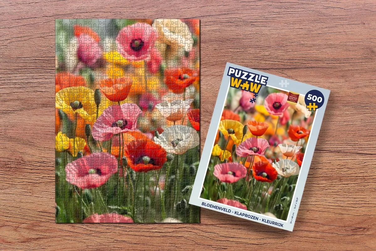 PuzzleWow Bloemenveld Klaprozen Legpuzzel 500 Stuks - MPN 8721173242715