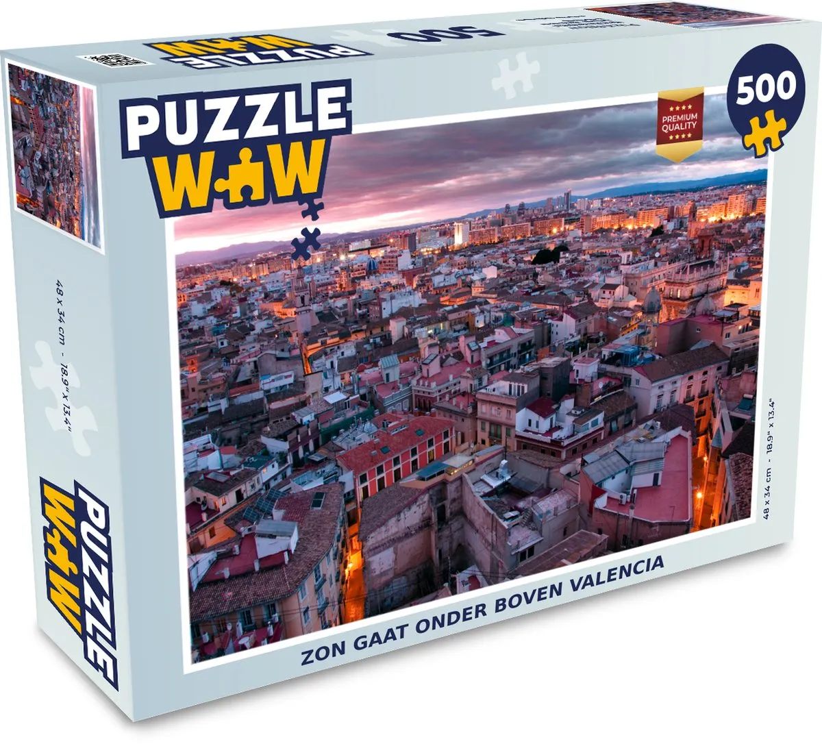 PuzzleWow Valencia Legpuzzel 500 Stuks - Multicolor