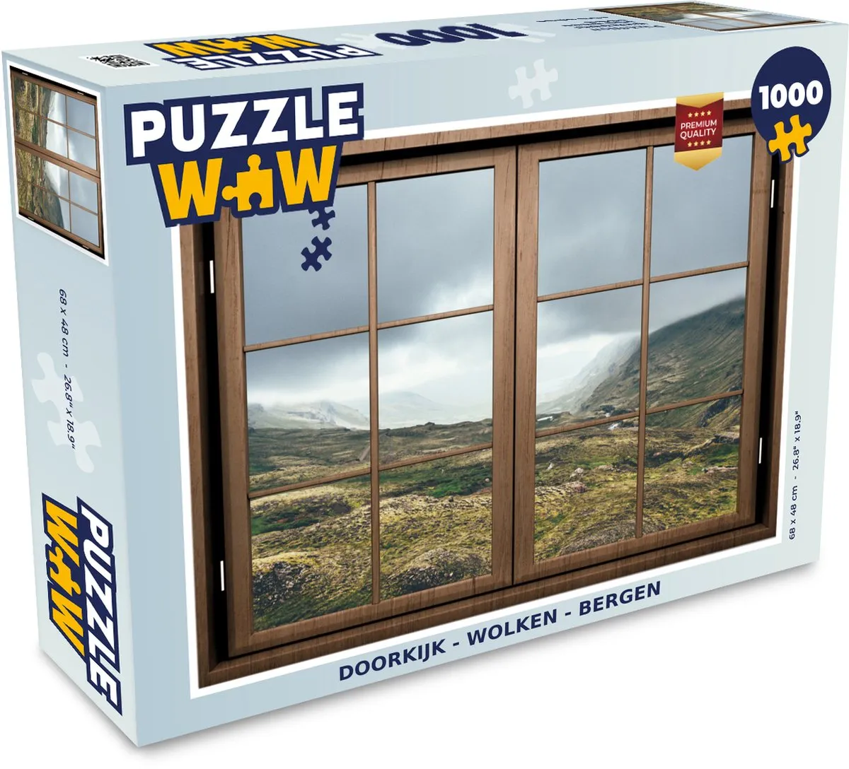 PuzzleWow Wolken & Bergen Legpuzzel 1000 Stuks - Multicolor