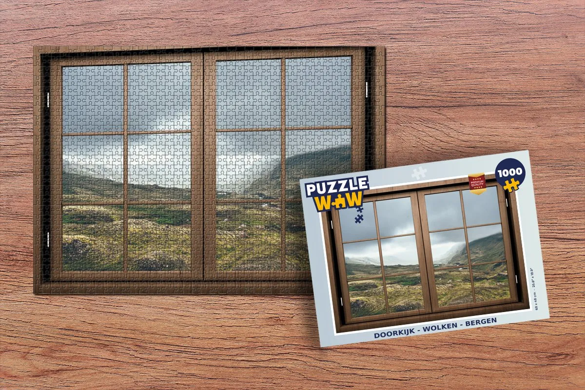 PuzzleWow Wolken & Bergen Legpuzzel 1000 Stuks - Multicolor