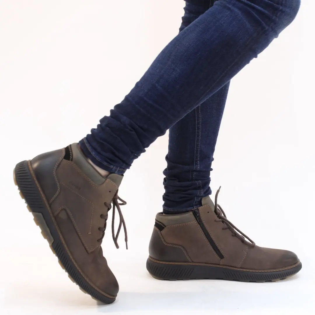 Rieker B3308 Veterschoenen Hoog - Taupe Maat 46