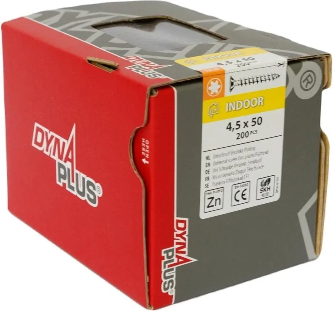 Dynaplus Unischroeven Torx 25 4,5x50mm - 200 Stuks - Verzinkt - afbeelding 6 van 6