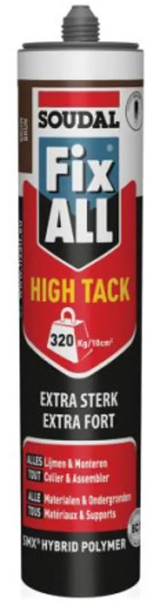 Soudal lijm 'Fix All High 'Tack' alu bruin 290 ml