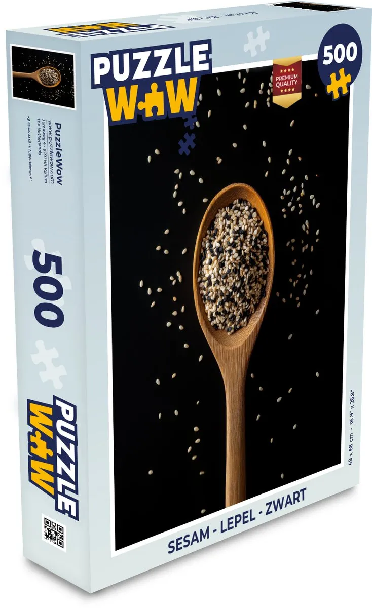 PuzzleWow Sesam Lepel Puzzel 500 Stuks - Zwart