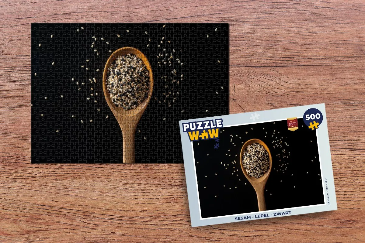 PuzzleWow Sesam Lepel Puzzel 500 Stuks - Zwart