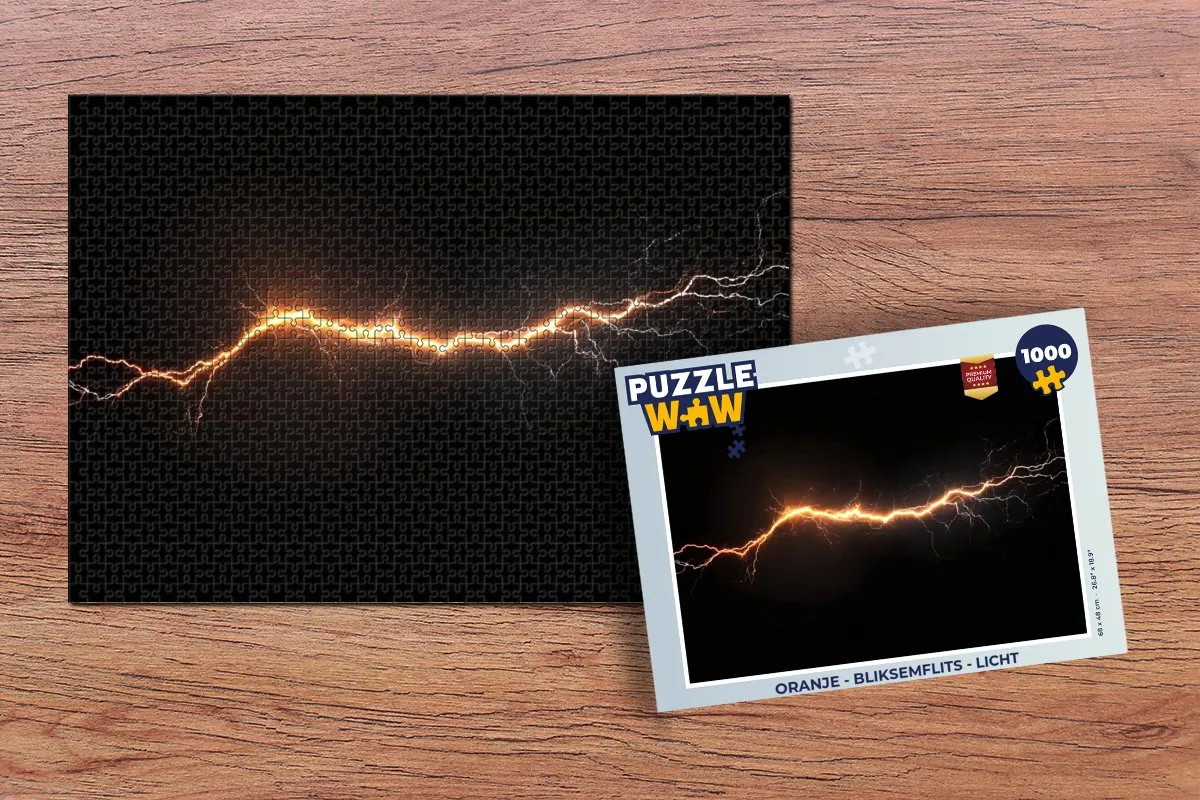 PuzzleWow Bliksemflits Legpuzzel 1000 Stuks - Vonken/Oranje