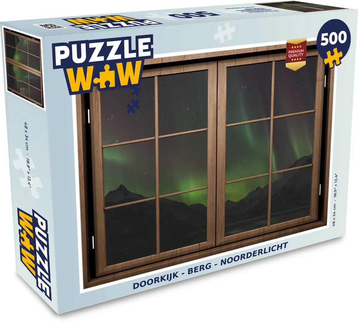 PuzzleWow Doorkijk Berg Noorderlicht Legpuzzel 500 Stuks
