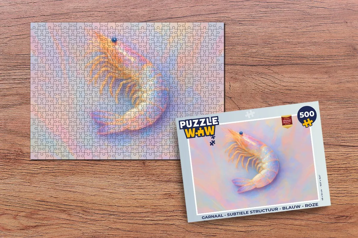 PuzzleWow Garnaal Legpuzzel 500 Stuks - Blauw Roze