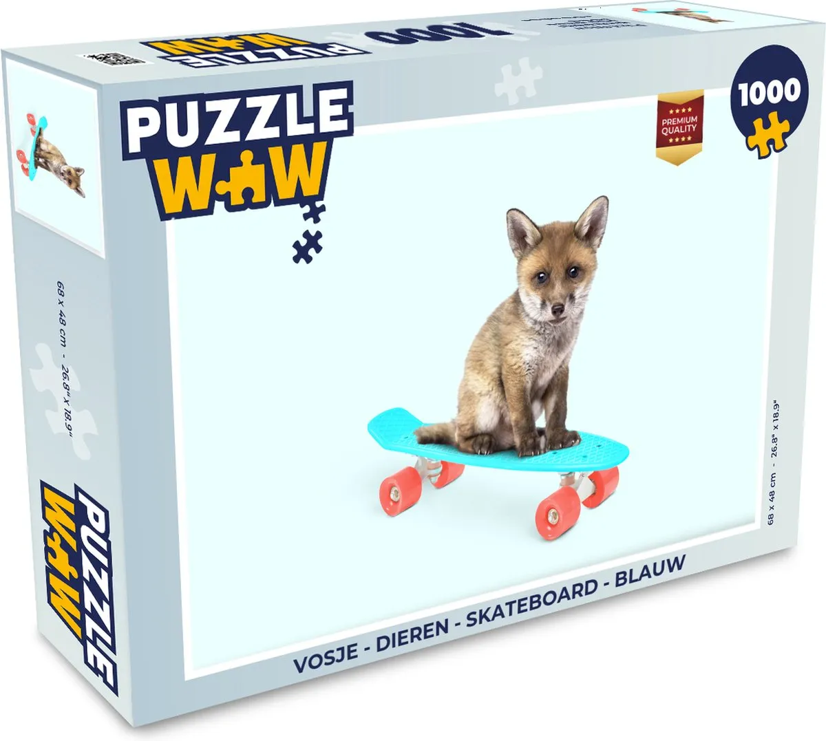 PuzzleWow Vos Skateboard Legpuzzel 1000 Stuks - Multicolor