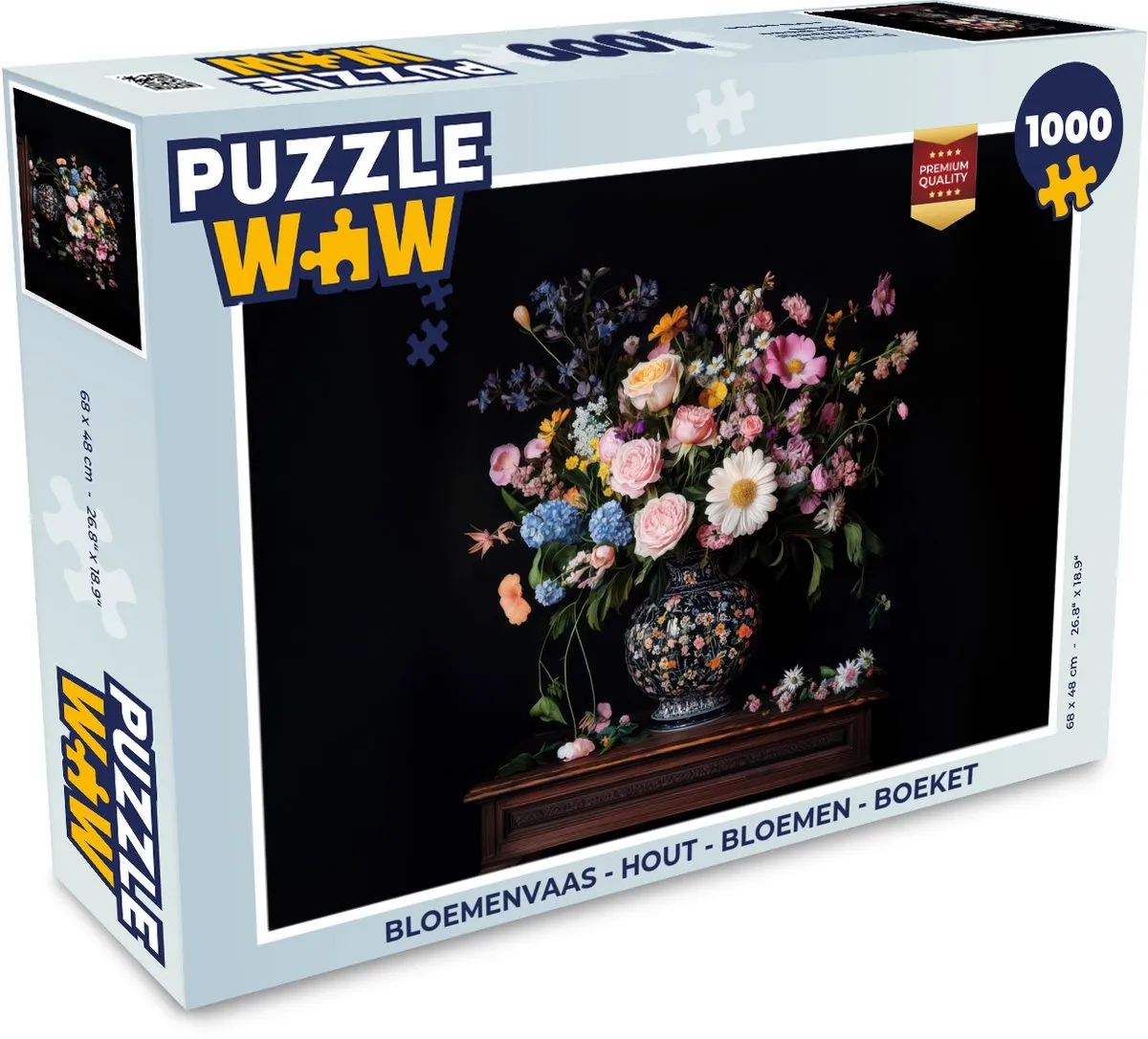 PuzzleWow Bloemenvaas Legpuzzel 1000 Stuks - Bloemen/Boeket