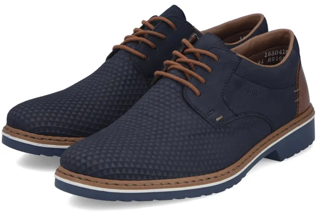 Rieker Heren Veterschoen Comfort Extra Breed 16504-16 Blauw