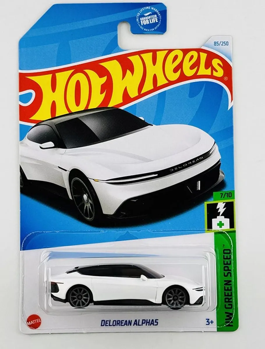 Hot Wheels DeLorean Alpha White HW Green Speed 7/10
