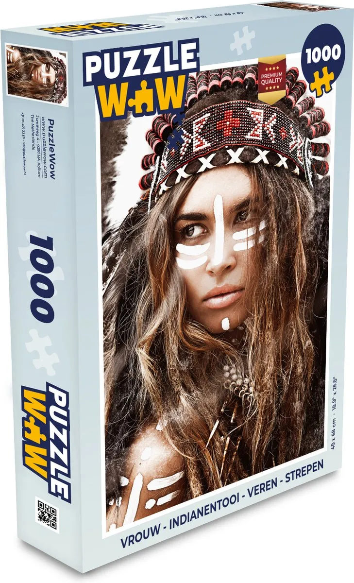 PuzzleWow Indianentooi Legpuzzel 1000 Stuks - Multicolor