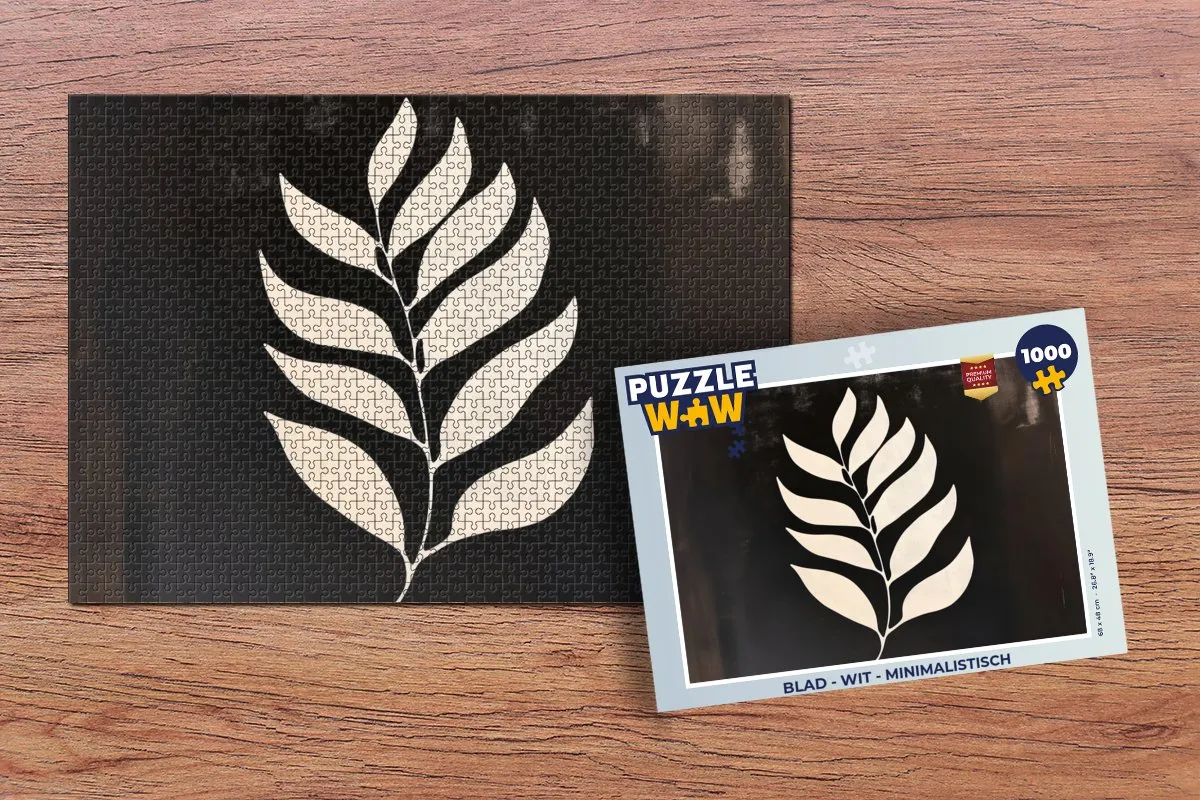 PuzzleWow Minimalistisch Legpuzzel 1000 Stuks - Wit