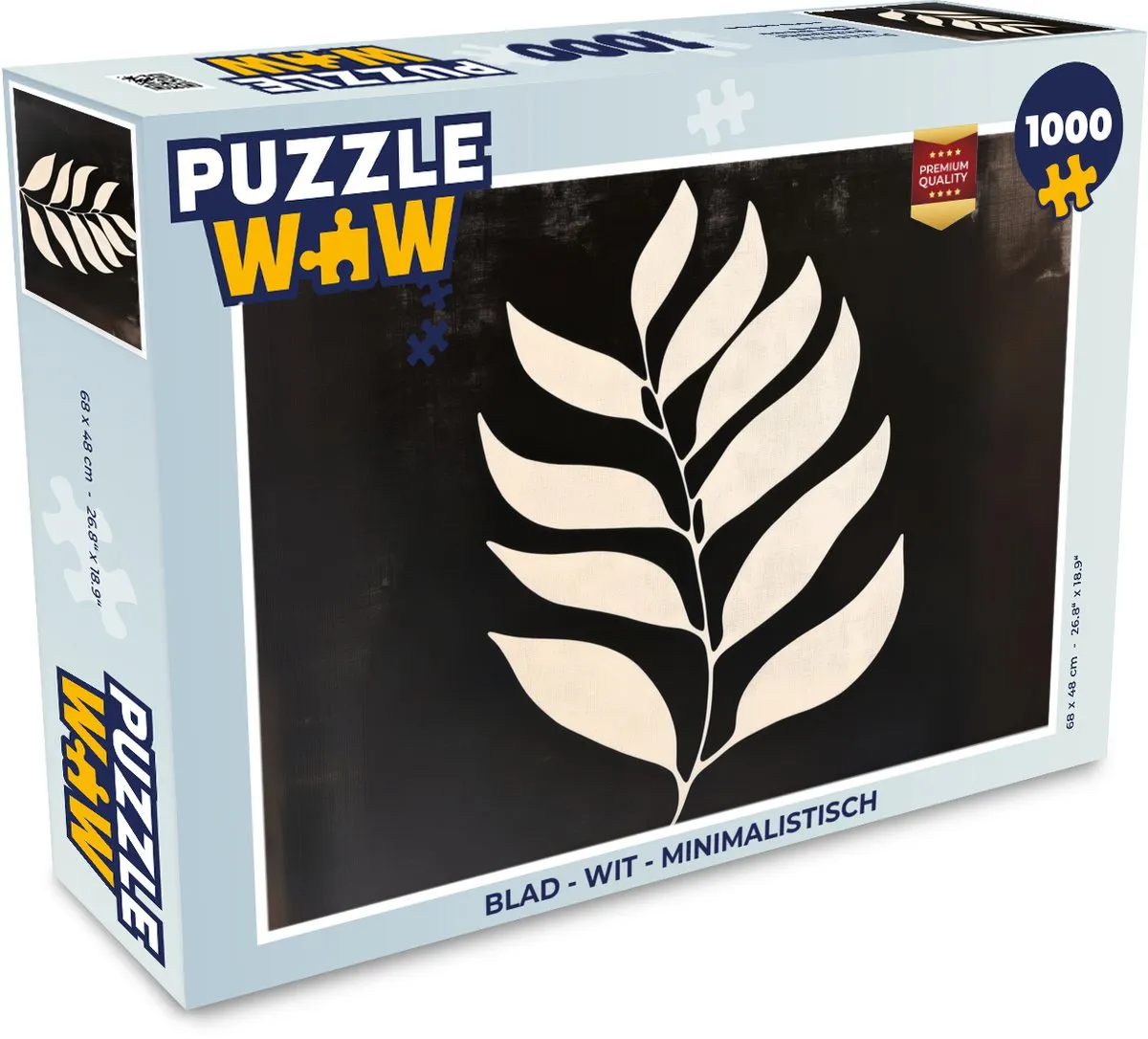 PuzzleWow Minimalistisch Legpuzzel 1000 Stuks - Wit