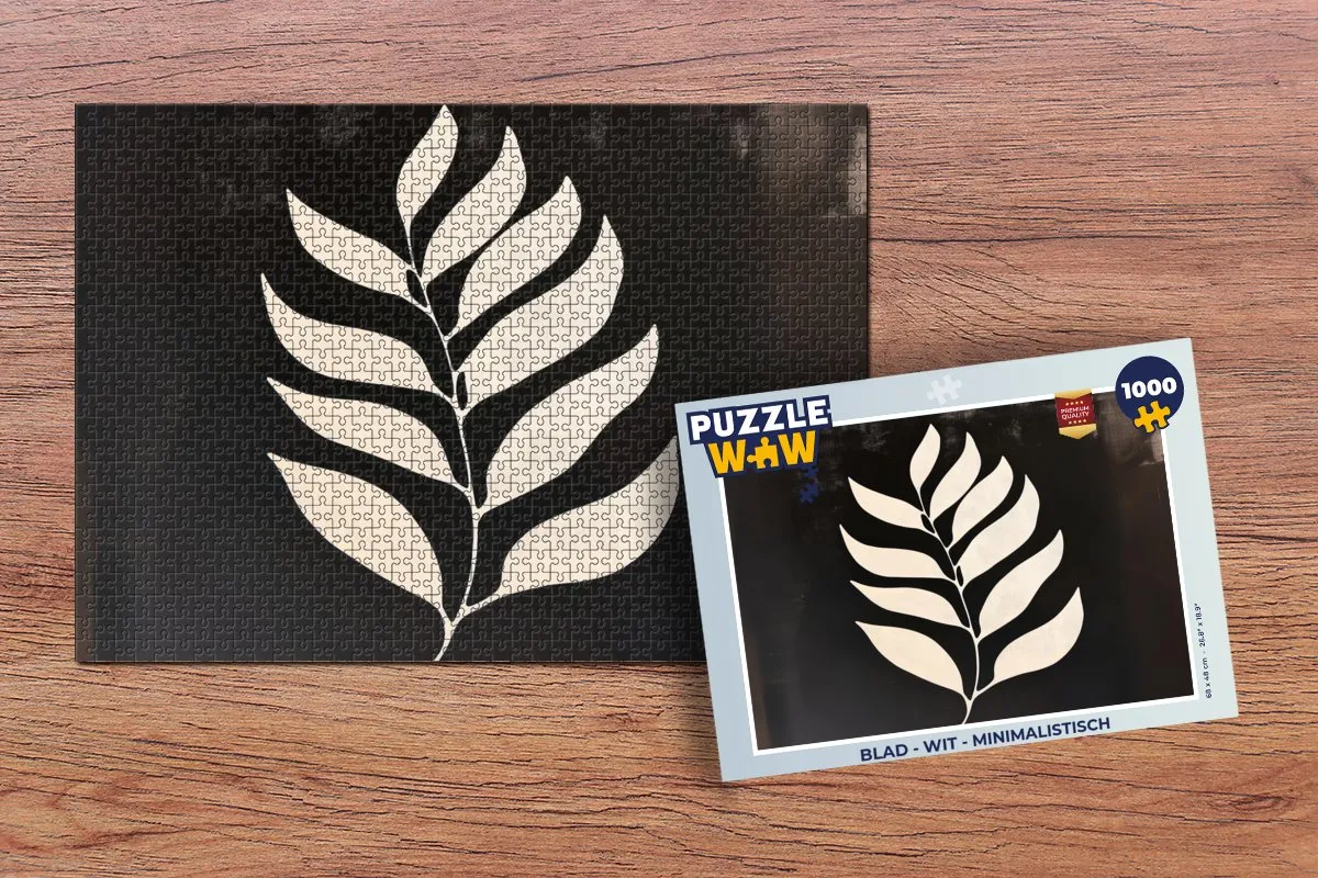 PuzzleWow Minimalistisch Legpuzzel 1000 Stuks - Wit