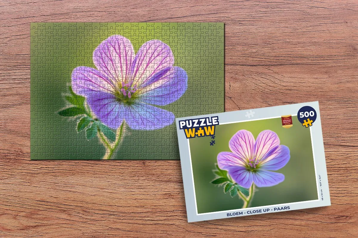PuzzleWow Bloem Close-up Legpuzzel 500 Stuks - Paars