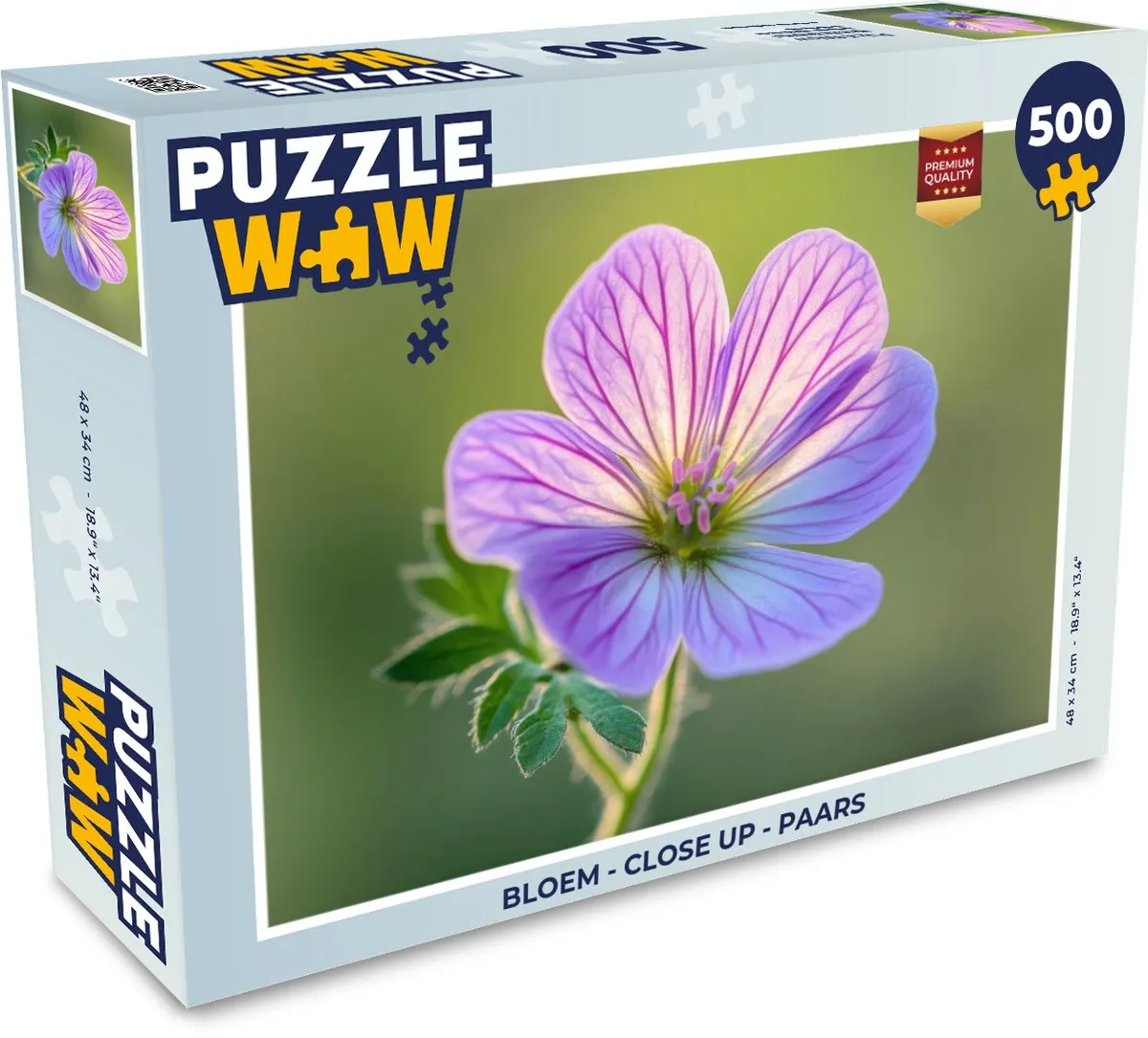 PuzzleWow Bloem Close-up Legpuzzel 500 Stuks - Paars