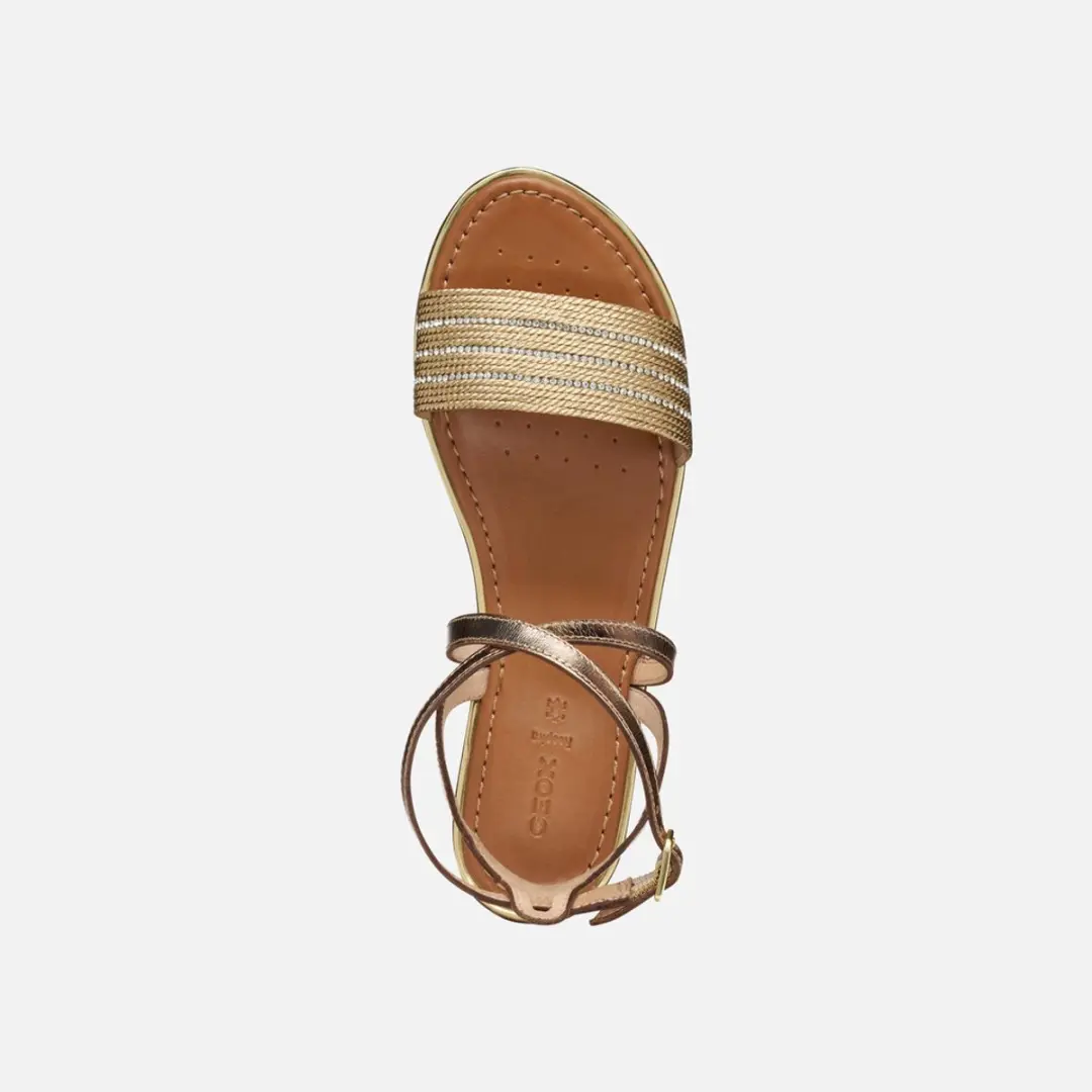 Geox Sozy Plus Dames Sandalen - Maat 39 - Donker/Licht Goud - afbeelding 4 van 6