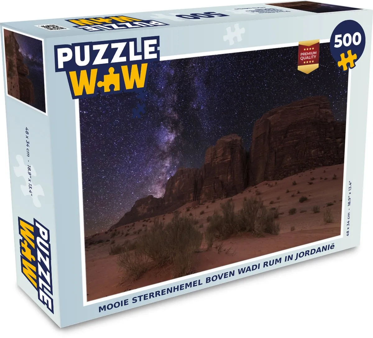 PuzzleWow Sterrenhemel boven Wadi Rum Jordanië Legpuzzel 500 Stuks - Multicolor